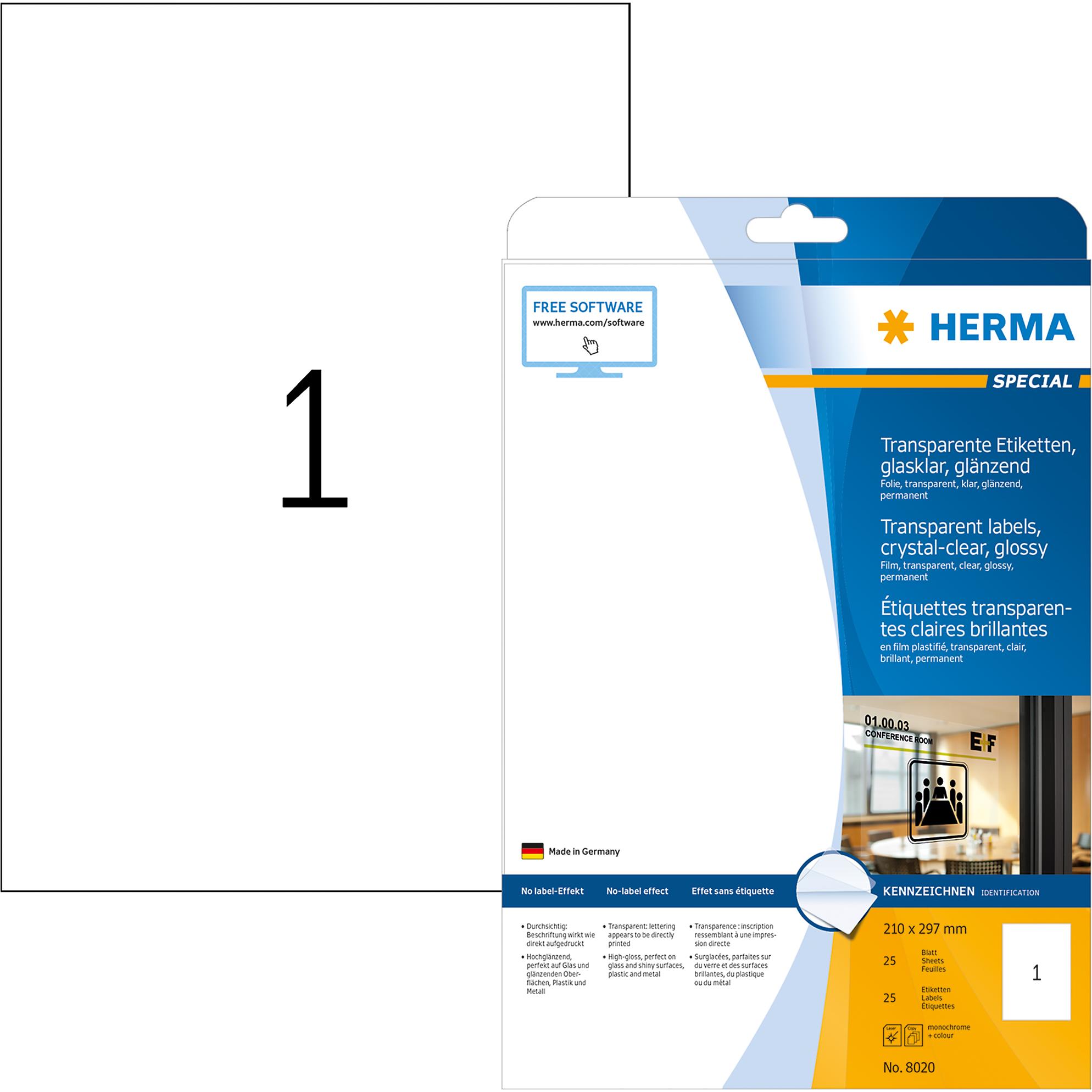 Herma, Etiketten, Transparente Etiketten