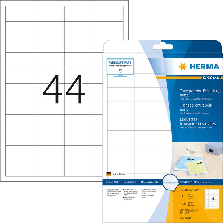 Produktbild HERMA Transparente Etiketten A4