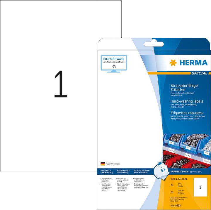 Produktbild HERMA Wetterfeste Etiketten A4