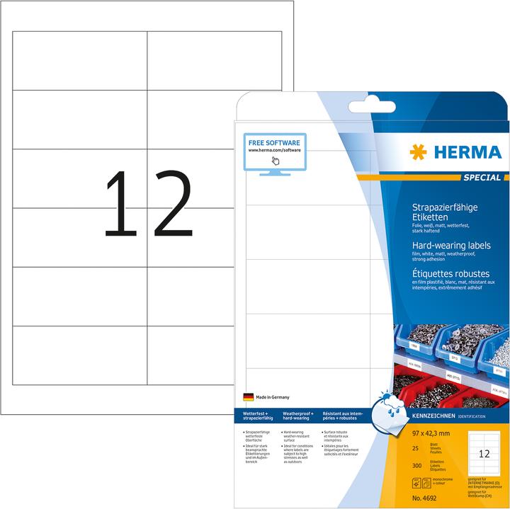 Actual product image Herma Weatherproof labels A4