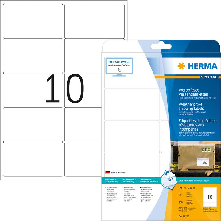 Productafbeelding HERMA Weerbestendige verzendetiketten A4