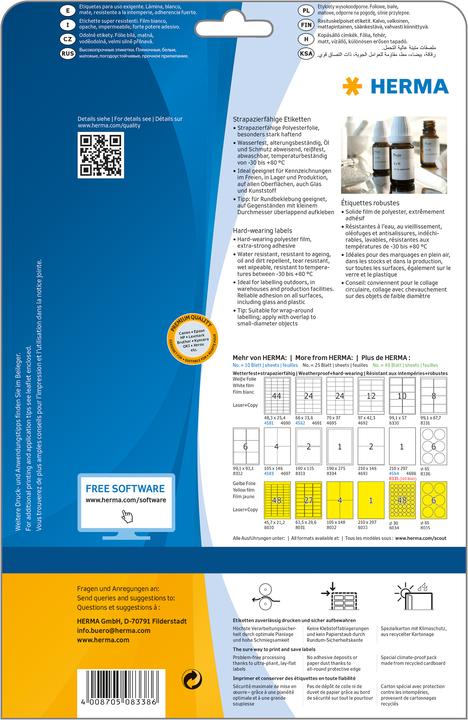 Actual product image HERMA Weatherproof labels A4