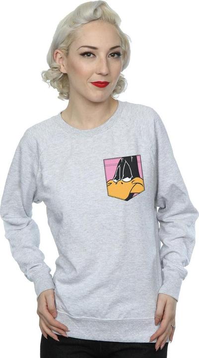 Immagine prodotto Looney Tunes Daffy Duck Face Faux Pocket Felpa Donna (S)