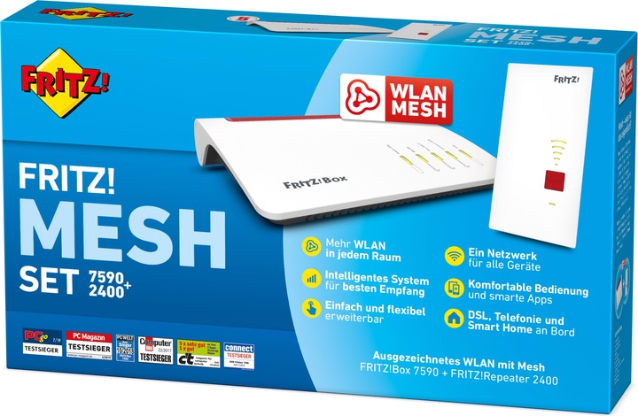 Produktbild AVM FRITZ!Mesh Set: FRITZ!Box 7590 und FRITZ!Repeater 2400