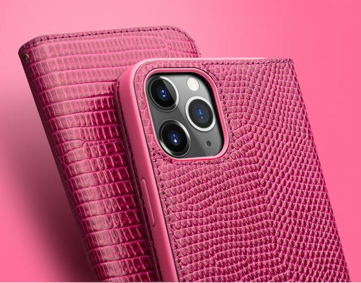 Actual product image QiAlino Fourre Flip Croco cuir véritable (Apple iPhone 13)