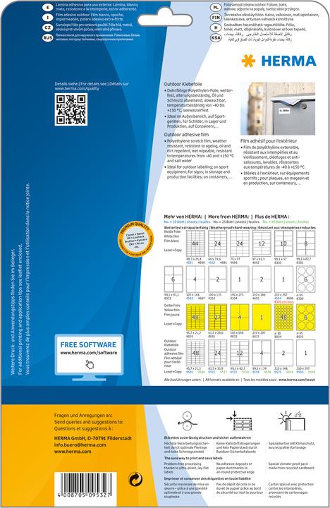 Productafbeelding HERMA Weerbestendige adresetiketten A4