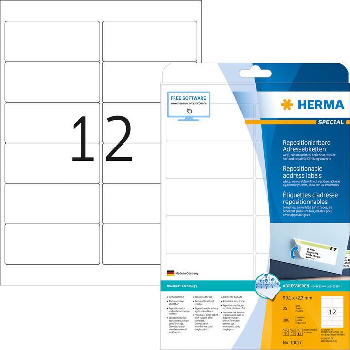 Produktbild HERMA Ablösbare Etiketten A4