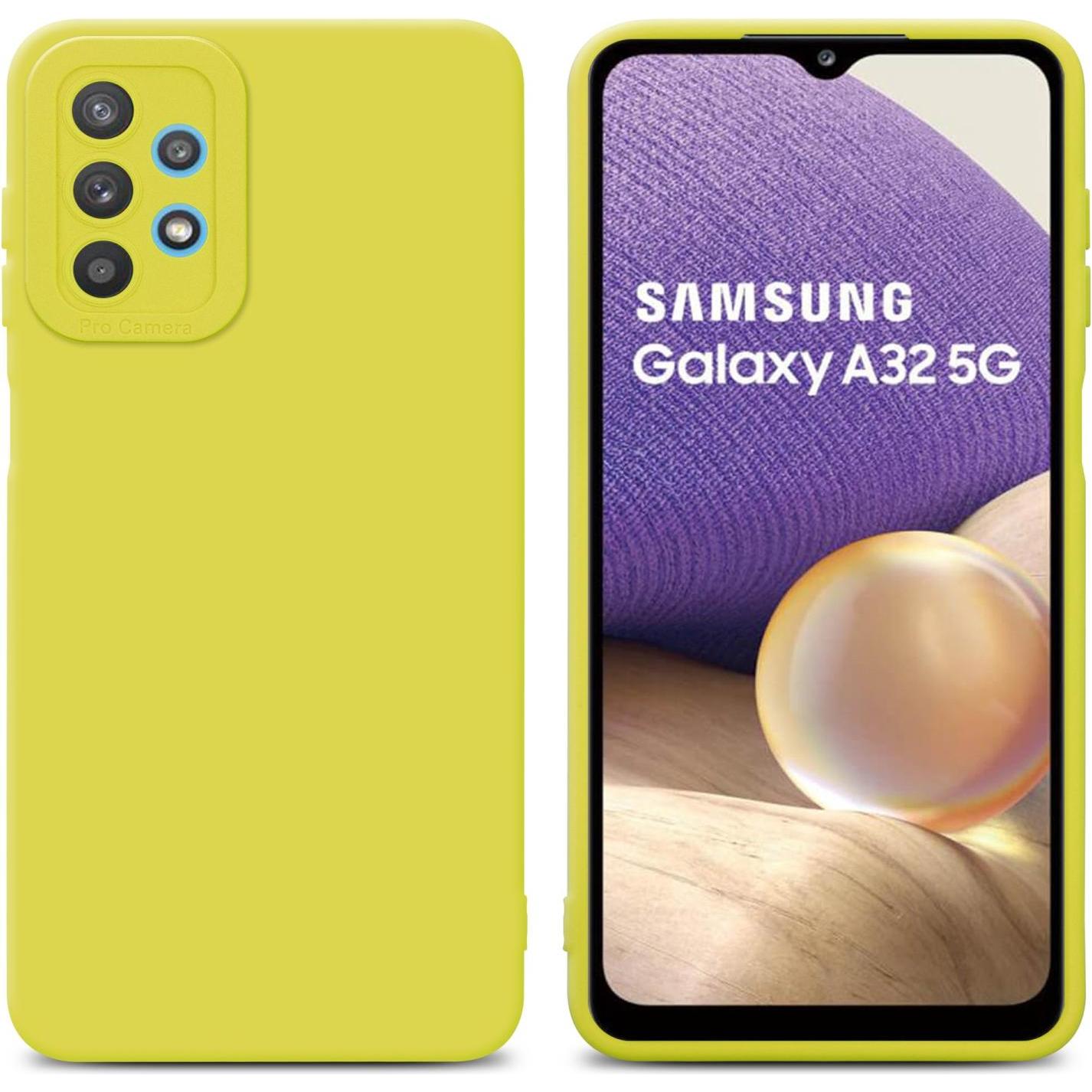 Cadorabo Hülle für Samsung Galaxy A32 5G im TPU Fluid LM162 Style (Samsung Galaxy A32 5G), Smartphone Hülle, Gelb