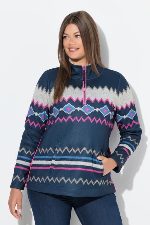Produktbild Laurasøn Norweger-Strick Fleece Pullover, Troyerkragen, Langarm (40)