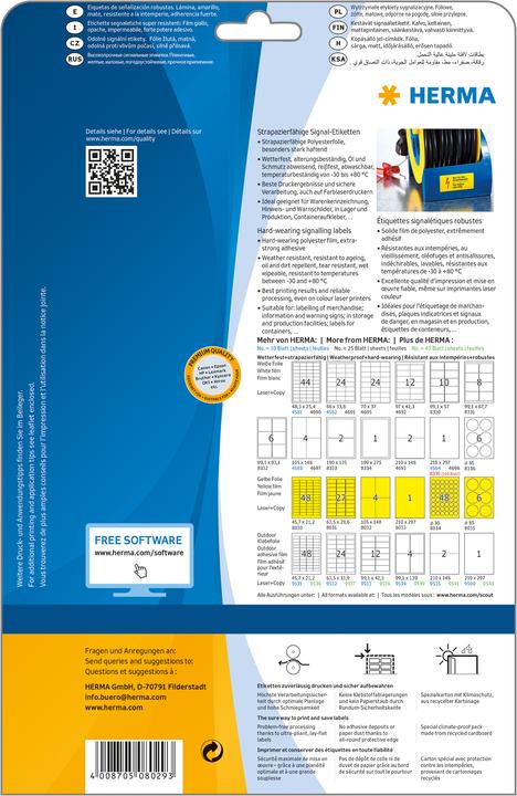 Actual product image HERMA Weatherproof labels A4