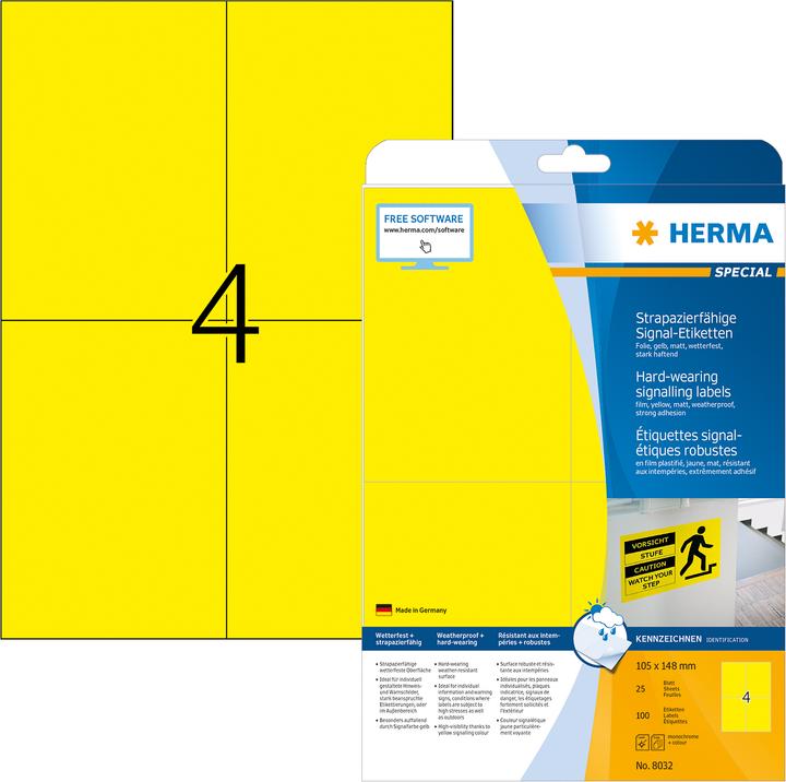 Actual product image HERMA Weatherproof shipping labels A4