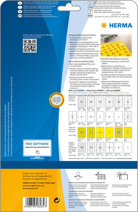 Produktbild HERMA Wetterfeste Etiketten A4