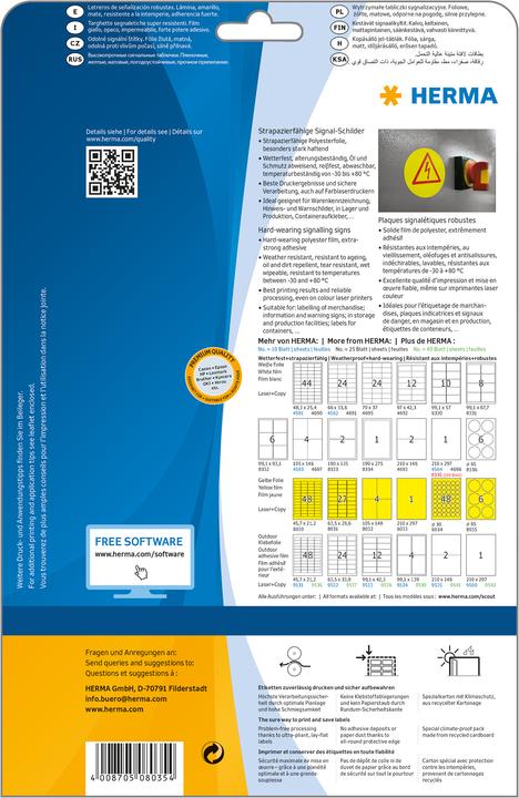 Actual product image HERMA Weatherproof labels A4