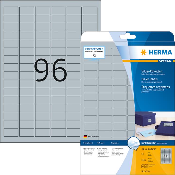 Produktbild HERMA Wetterfeste farbige Etiketten A4
