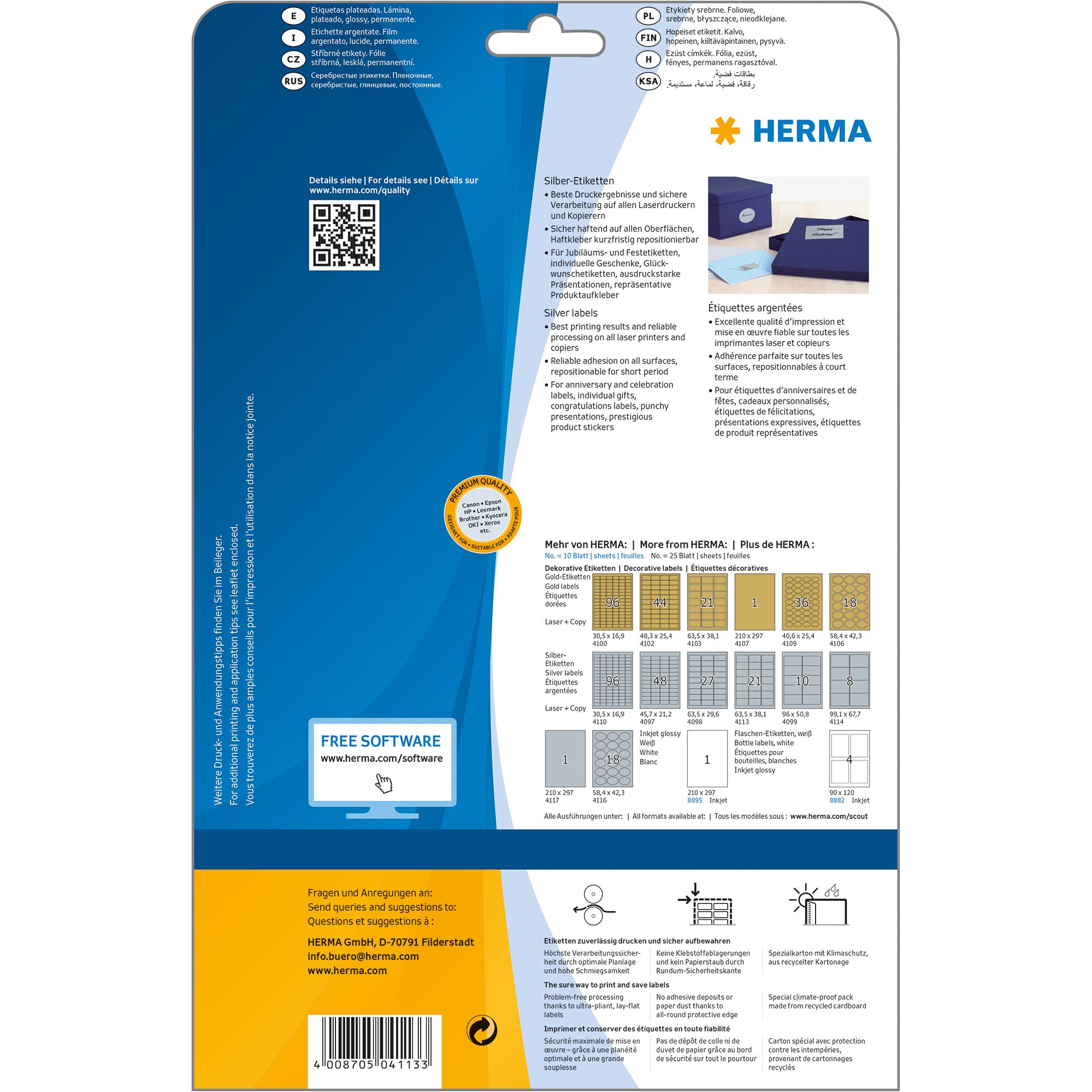 Thumbnail - Herma, Etiketten, Special Etiketten silber dekorativ