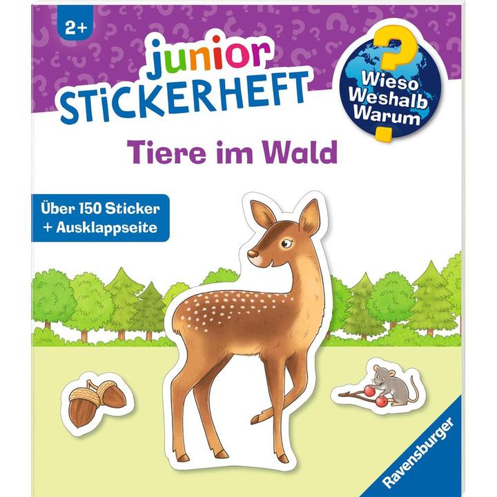 Produktbild Ravensburger Wieso? Weshalb? Warum? Junior Stickerheft Tiere im Wald (150 Sticker)