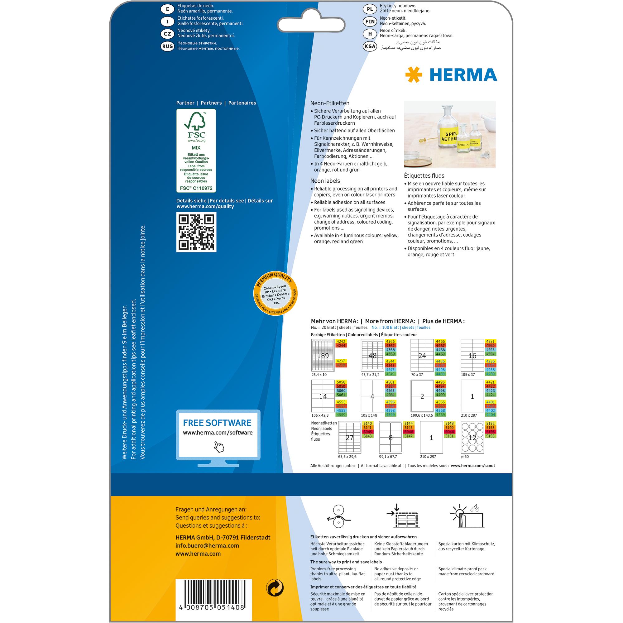 Thumbnail - Herma, Etiketten, Special Etiketten neonfarbig