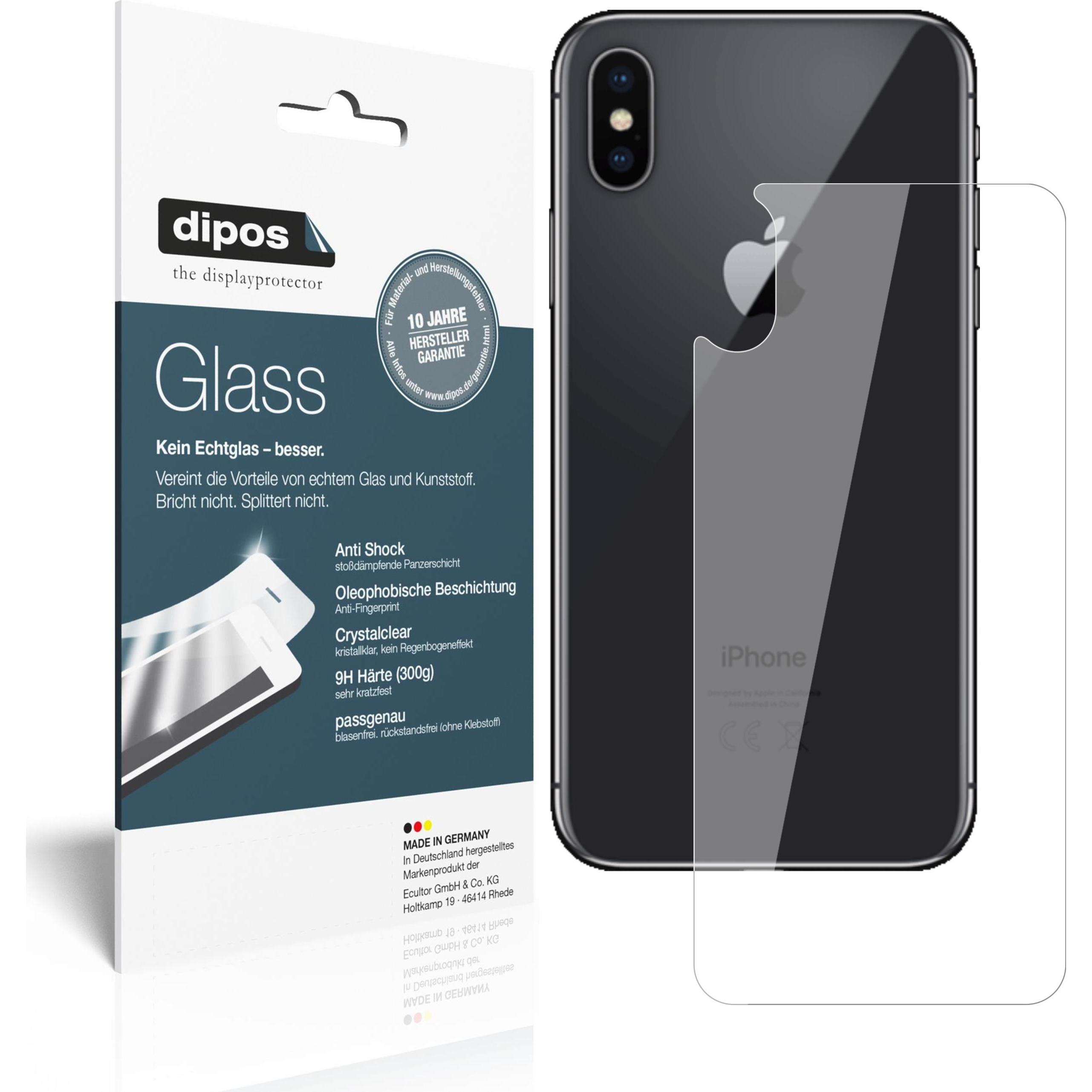Dipos Displayschutz Anti-Shock (2 Stück, Apple iPhone XS), Smartphone Schutzfolie, Transparent
