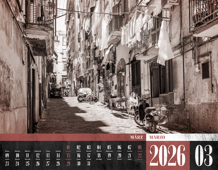 Produktbild La Dolce Vita - Italienische Lebensart Kalender 2026 (54 x 42 cm, Harter Einband, Italienisch, Deutsch)