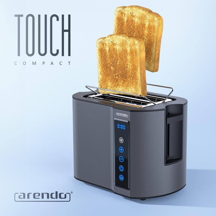 Actual product image Arendo Toaster stainless steel 2 slices short slot, display with remaining time indicator, touch panel