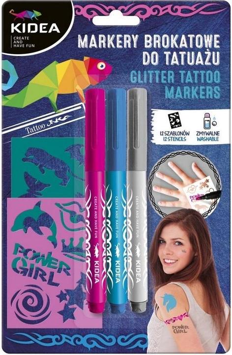 Actual product image Kidea Tattoomarker mit Schablonen 3 Stück