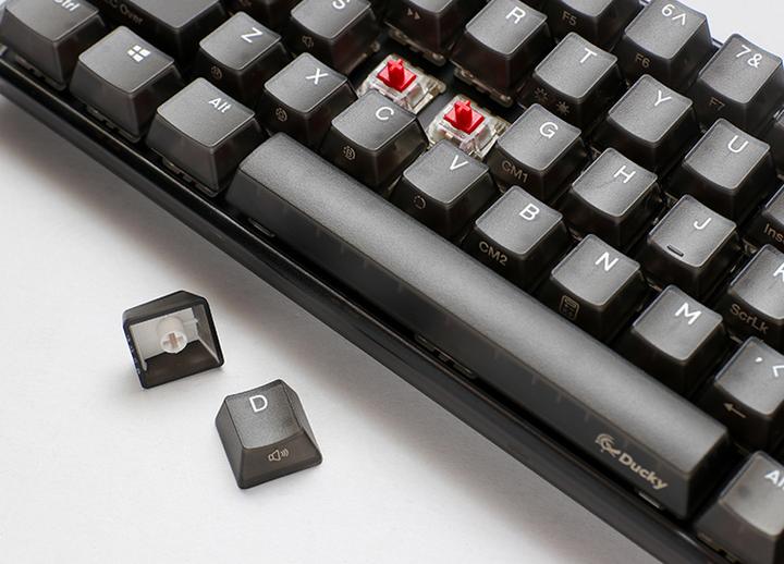 Actual product image Ducky One 3 Aura Black Mini Gaming Keyboard, RGB LED - MX-Silent-Red (DE, Cable)