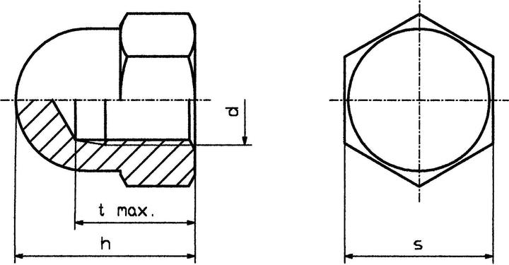 Produktbild Toolcraft Sechskant-Hutmuttern M4 DIN 15 (M4)