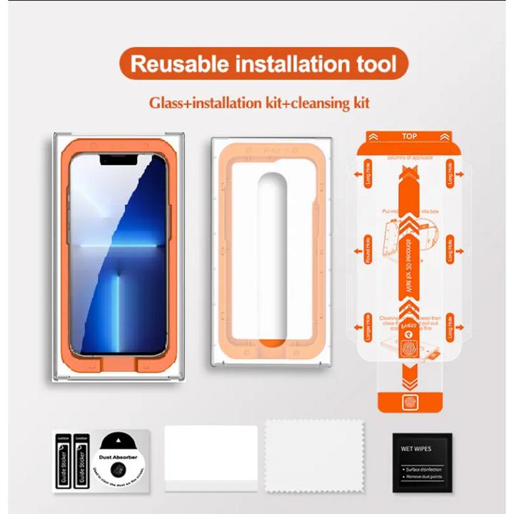 Produktbild Protectorking 5x Blickschutz 9H Panzerglas Anti-Spy Montagehilfe (5 Stück, Apple iPhone 13)