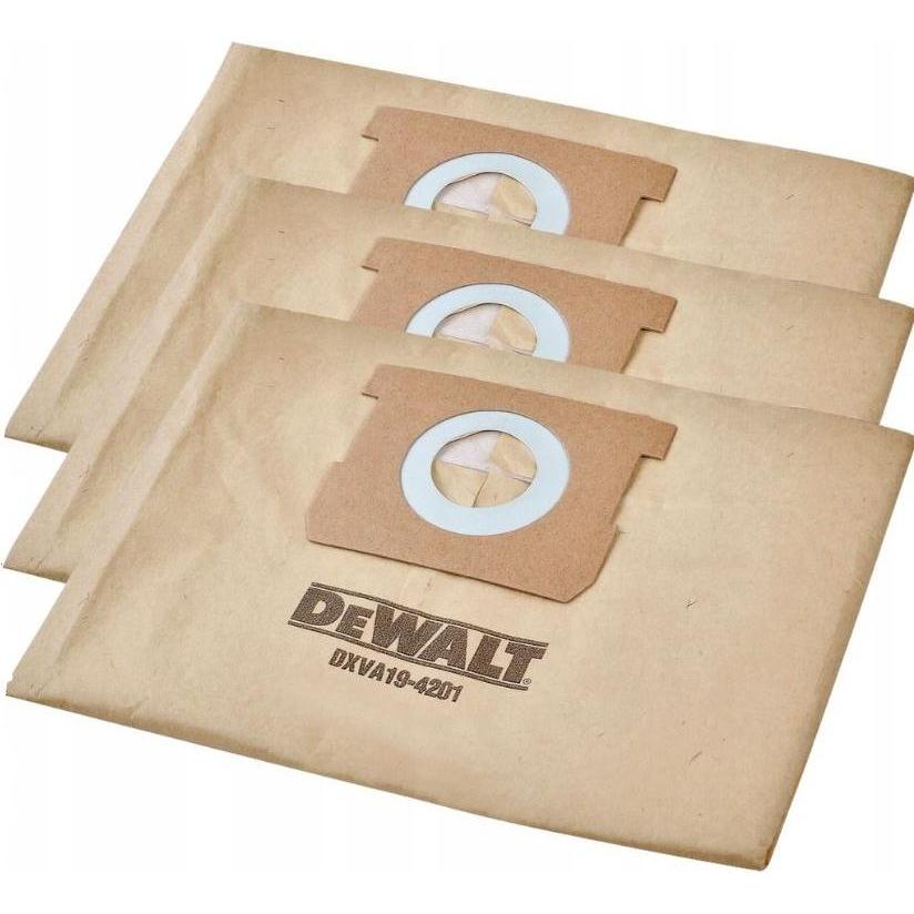 DeWalt, Accessori per aspiratori industriali, Zubehör DXVA19-4201 Staubsaugerbeutel 23-38 Liter 3 Stück