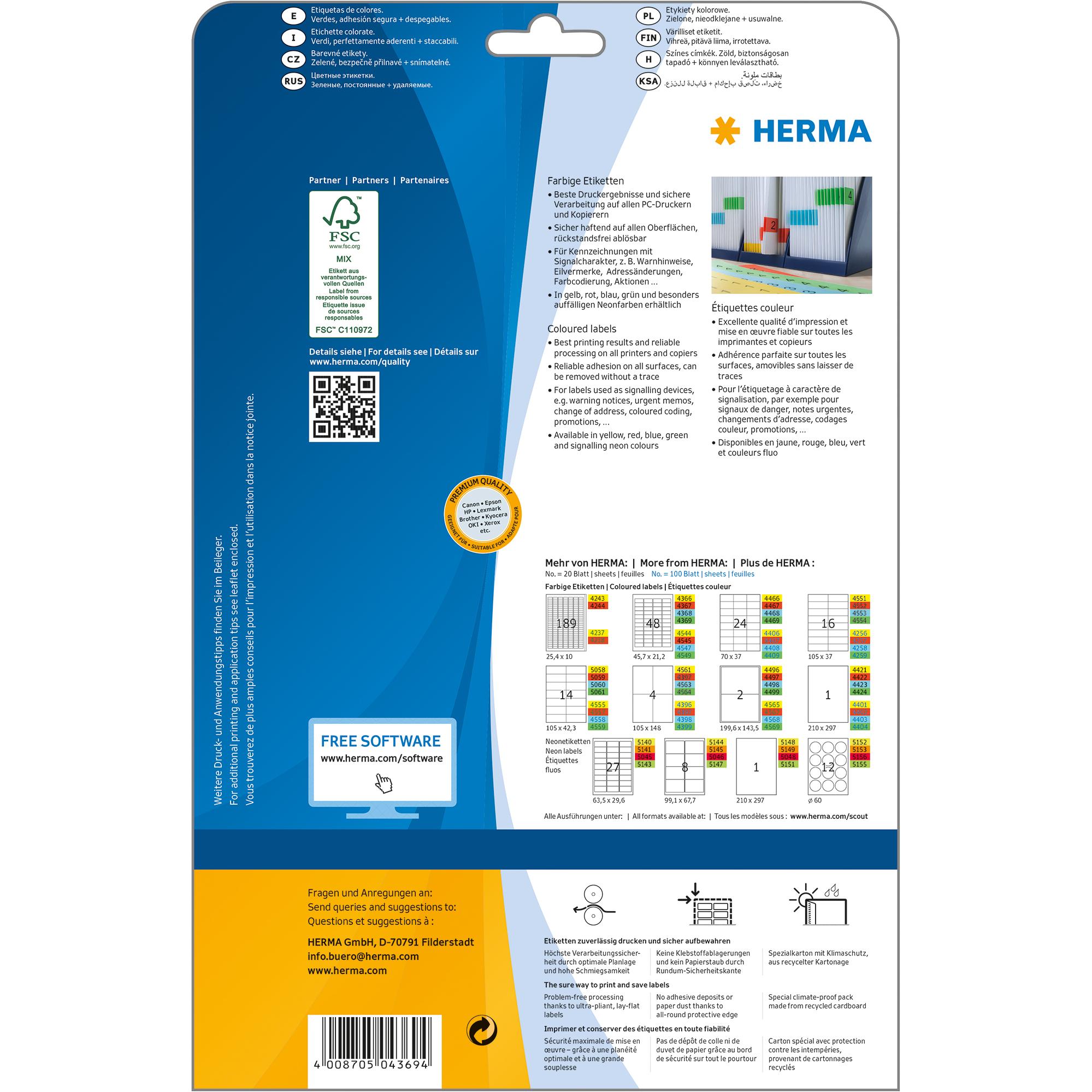 Thumbnail - Herma, Etiketten, Special Etiketten farbig