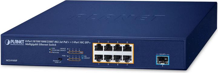 Produktbild Planet MGS910XP Switch 8p 100/1G/2.5G PoE & 1 SFP 10G (8 Ports)