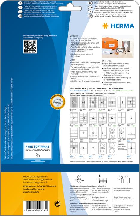 Produktbild HERMA Inkjet Etiketten A4