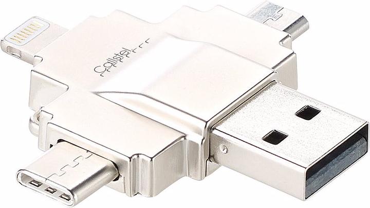 Image du produit Callstel lecteur de carte microSD (USB 2.0, Micro USB, USB-C, Lightning)