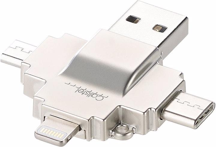 Image du produit Callstel lecteur de carte microSD (USB 2.0, Micro USB, USB-C, Lightning)
