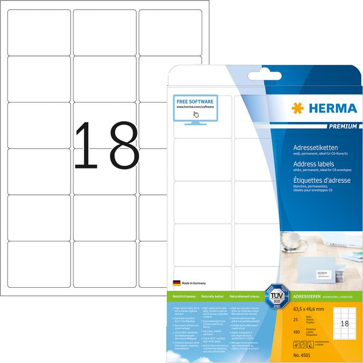 Image du produit Herma Étiquettes universelles A4