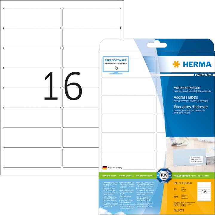 Actual product image HERMA Universal labels A4