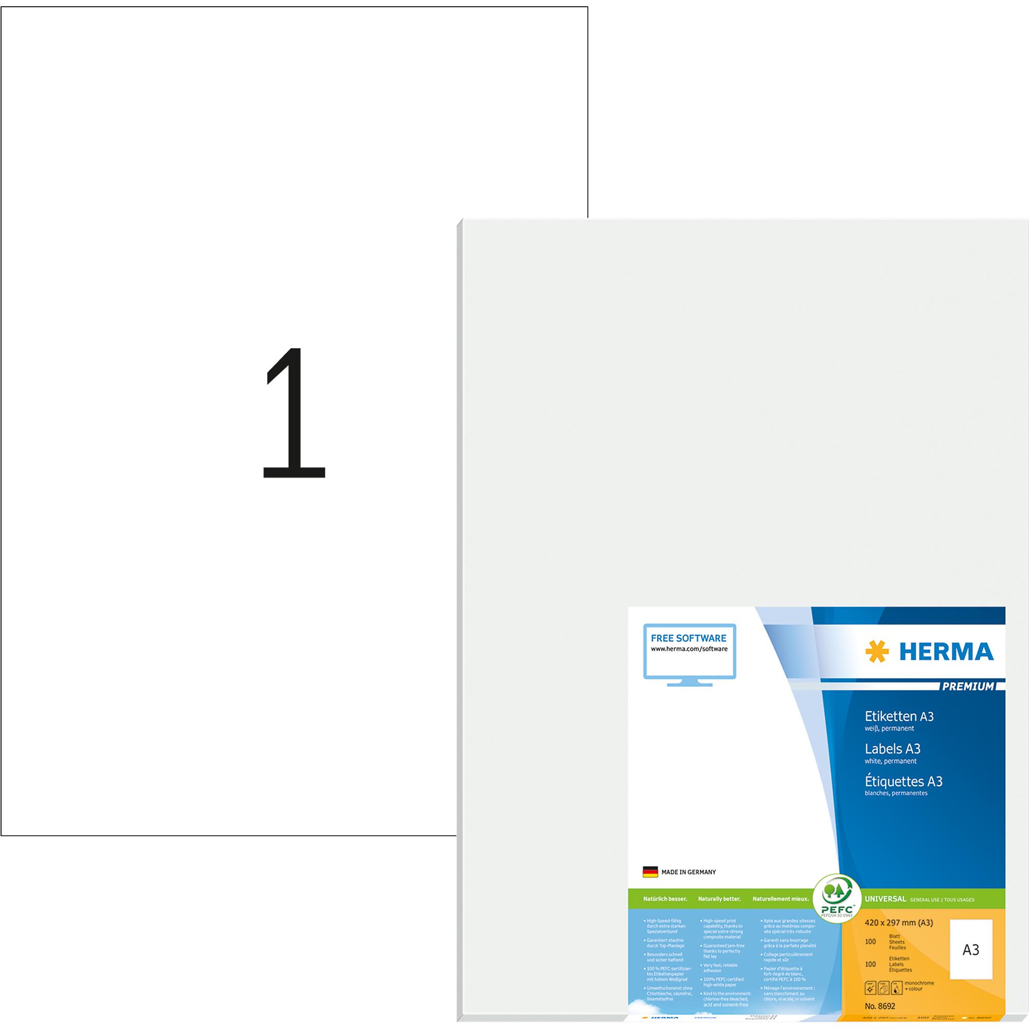 Herma, Etiketten, Premium Etiketten Universal A4