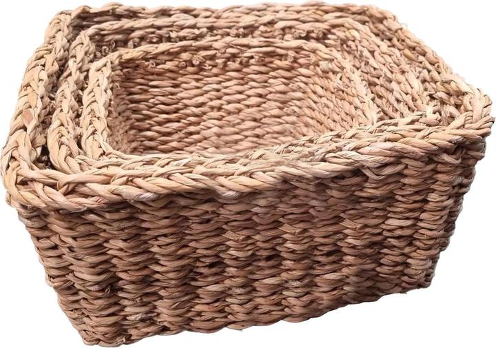 Natura Punto Paniers de rangement, carrés, 3 paniers, algues marines (3 x)