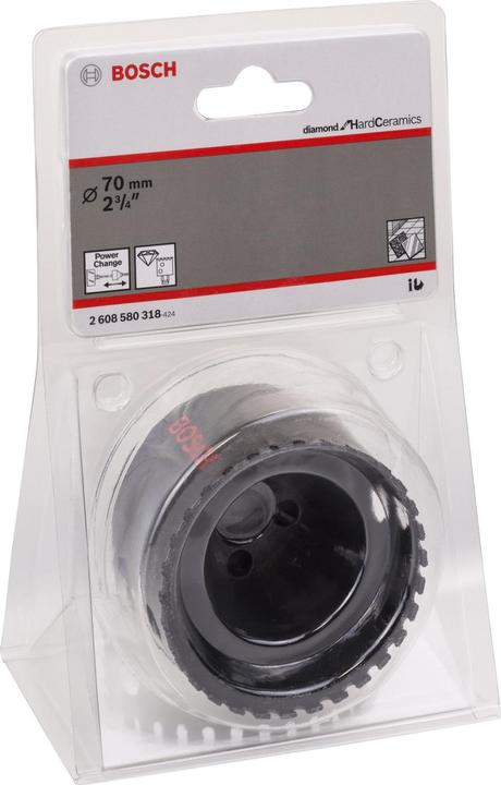 Immagine prodotto Bosch Professional Zubehör Sega a tazza diamantata per ceramica dura, 70 mm, 2 3/4 di pollice (70 mm)