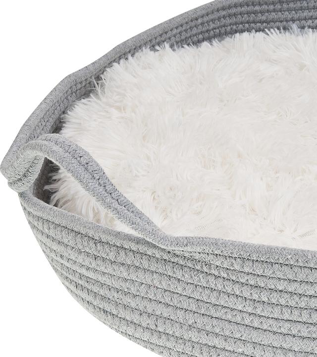 Actual product image Beliani Pet bed cotton grey / white ⌀ 45 cm DALAMAN (Dog)