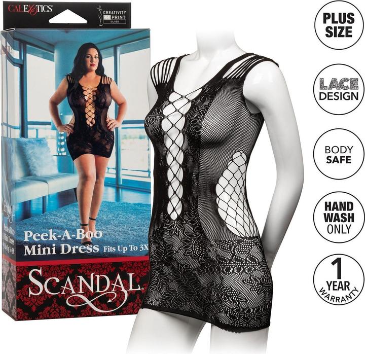Productafbeelding CalExotics Scandal® Plus Size Peek-A-Boo Mini Dress (XL, XXL)