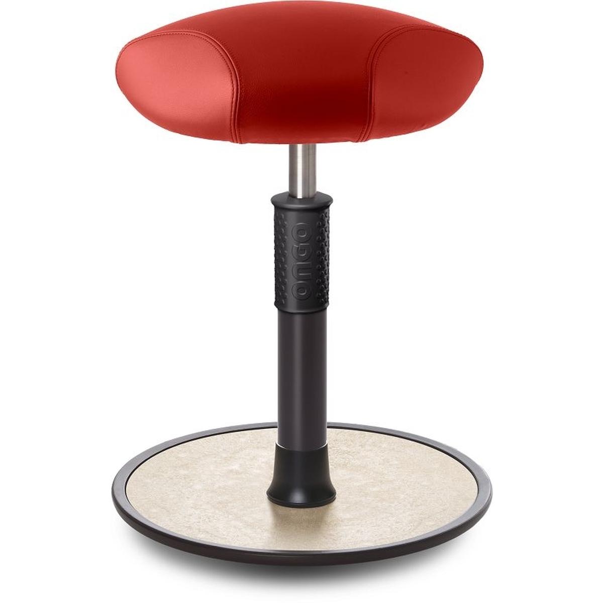 Ongo, Bürostuhl, Sitz- Stehhocker Free Regular Triangel Boxmark Leder Rot schwarz /cremeweiss