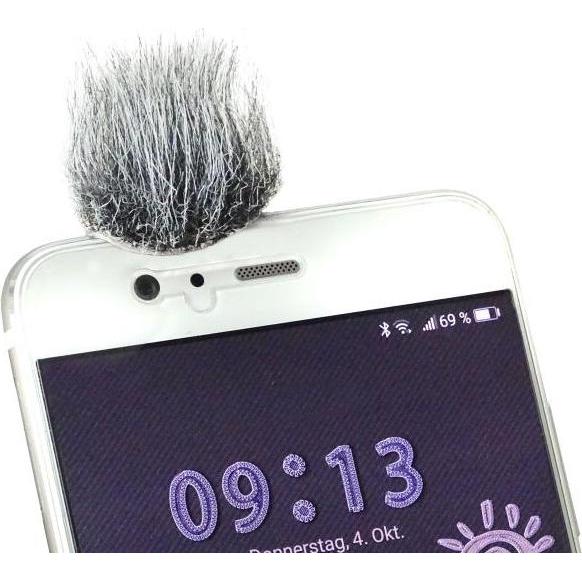 Thumbnail - keepdrum WS06 Windschutz für Smartphone 10x (Fell), Mikrofon Windschutz