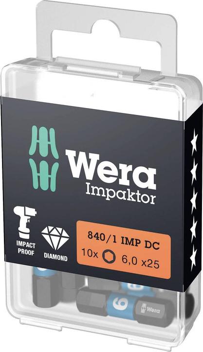 Produktbild Wera 840/1 IMP DC Hex-Plus 6,0 x 25 mm DIY-Box (Innensechskant)