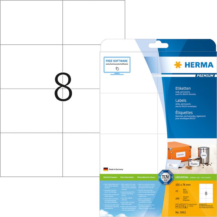 Produktbild HERMA Universal Etiketten A4
