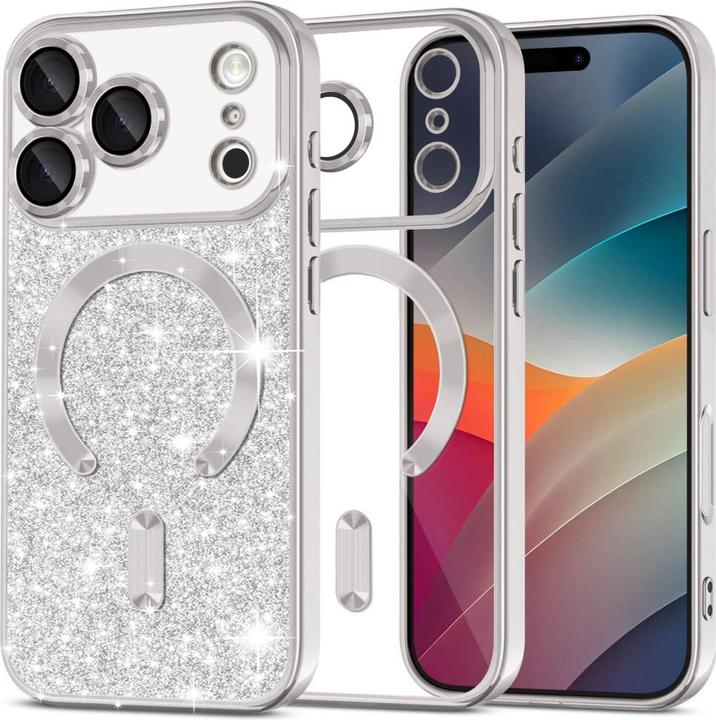 Image du produit Techsuit - Luxury Glitter MagSafe - iPhone 17 Pro Max - Silver (Apple iPhone 17 Pro Max)