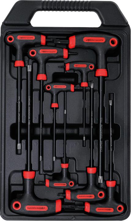 Actual product image BGS T-Handle L-Type Wrench Set T-Star tamperproof (for Torx) T10 - T50 9 pcs. (T-section)