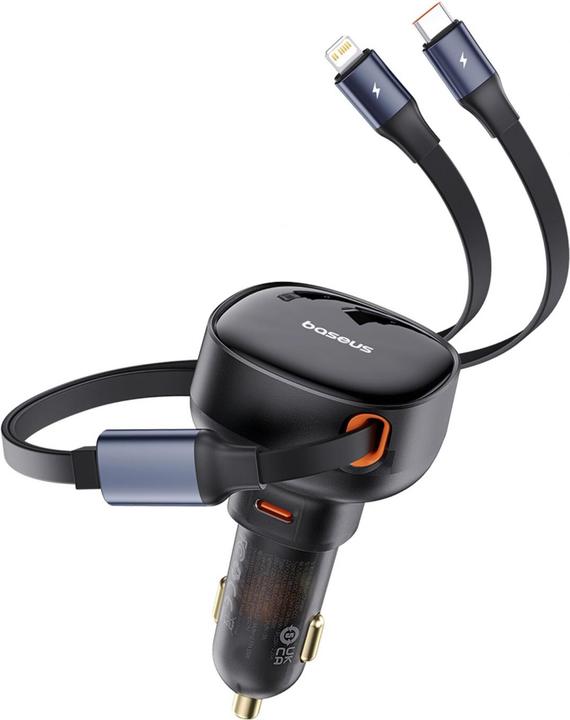 Image du produit Baseus Car Charger Enjoyment USB-C with USB-C cable and Lightning  60W