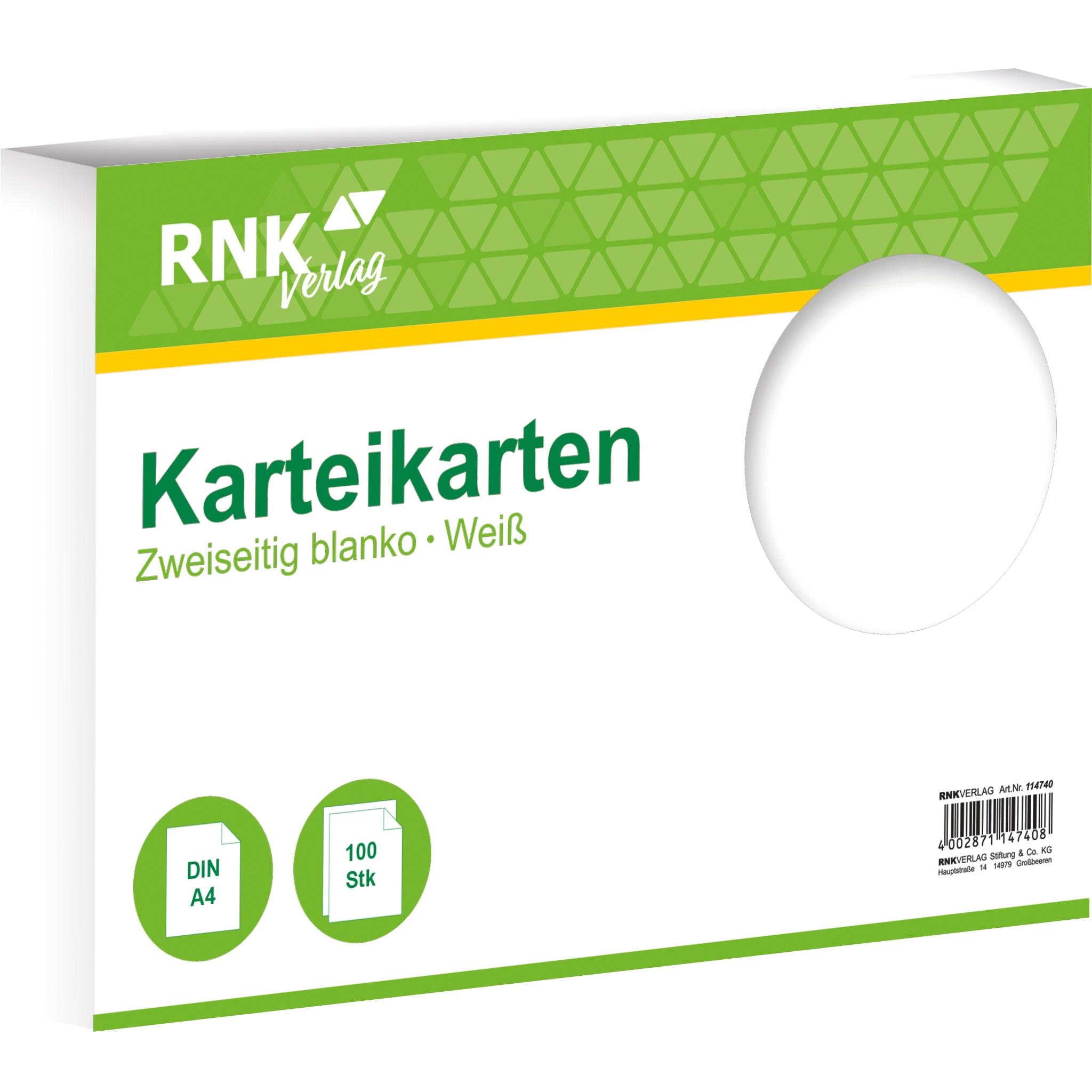 Rnk, Karteikarten, Karteikarten blanko A4 (A4, 205 g/m², 100 x)