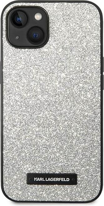 Actual product image Karl Lagerfeld KLHCP14MG2ELS iPhone 14 Plus 6.7" hardcase silver / silver Glitter Plaque Logo (Apple iPhone 14 Plus)
